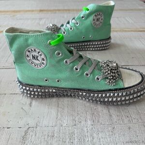 NAN-KU Couture Cruise Hi-Top‎ NEW size 38 Mint Studded Embellished Free People